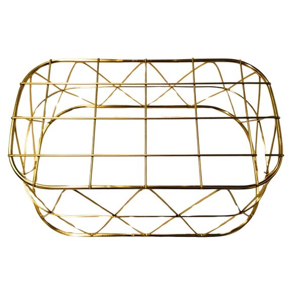 Vintage Brass Plated Home Decorative Basket - Excellent Condition - Picture 3 of 7